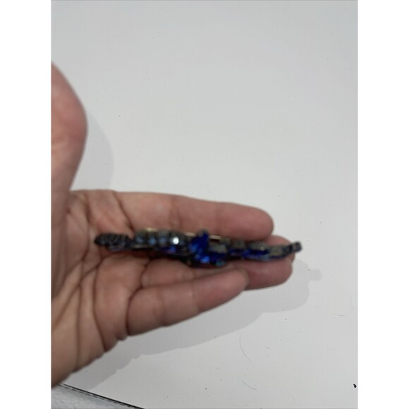 Vintage Large Three Tone Blue Crystal Brooch - Picture 5 of 8